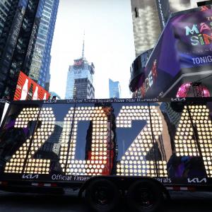 New York's Times Square welcomes the New Year