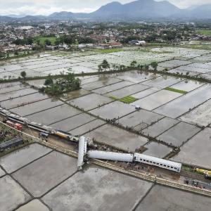 Train collision in Indonesia