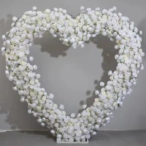 Wedding Flower Arch Background Stage Props Wed Decor Flower Arch Heart Shaped Artificial Flower